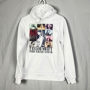 The Eras Tour Concert Taylor Swift Hoodie Women Small White Merch Sweatshirt
